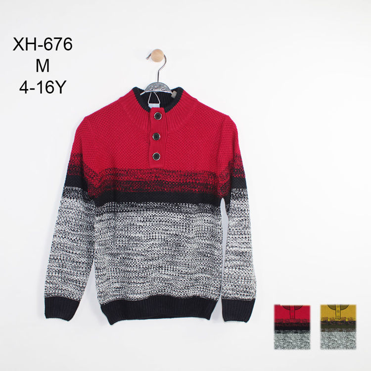 Picture of XH676 BOYS WINTER SWEATER WITH THREE BUTTONS
